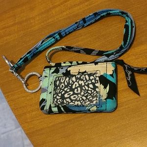 Vera bradley zip id case lanyard camofloral set